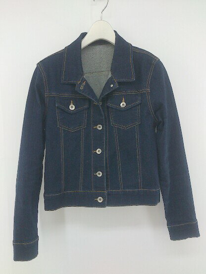 ◇ NATURAL BEAUTY BASIC ストレッチ 長袖 Gジャン デニム ジャケット サイズS ネイビー レディース P 【中古】