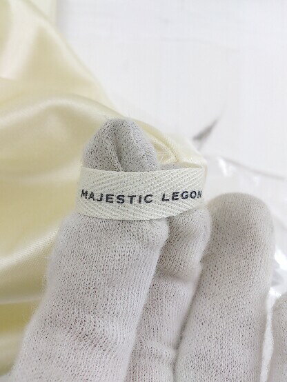 ◇ MAJESTIC LEGON チェック ウエストゴム 長袖 ミニ ワンピース サイズF ネイビー ベージュ系 レディース P 【中古】