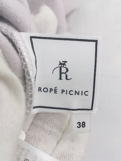 ◇ ROPE PICNIC ロペピクニック 長袖 膝丈 ノーカラー ワンピース サイズ38 パープル系 レディース P 【中古】