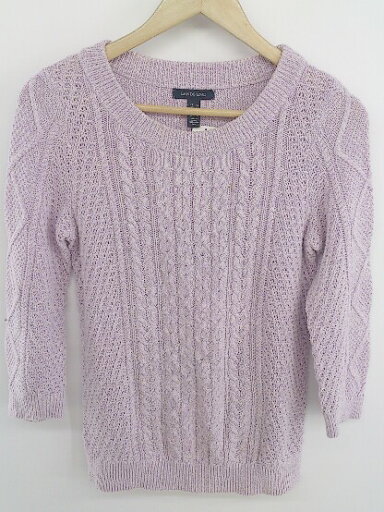 ◇ LANDS' END ランズエンド 長袖 ニット セーター サイズM パープル系 レディース P 【中古】 ◇ LANDS' END ランズエンド 長袖 ニット セーター サイズM パープル系 レディース P 【中古】