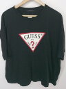 ◇ GUESS ゲス ロゴ クルーネック 半袖 Tシャツ カットソー サイズ M ブラック メンズ P 【中古】