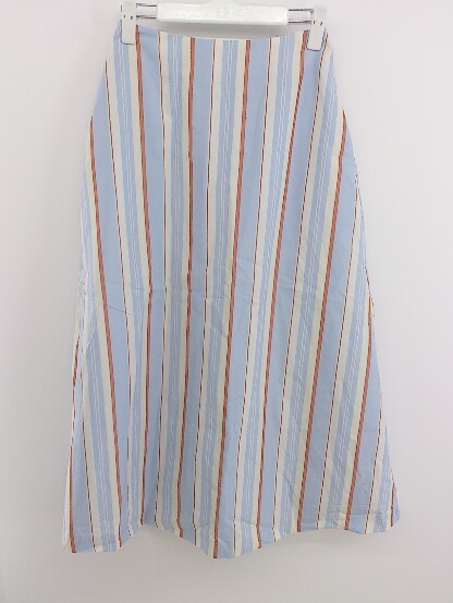 ◇ ◎ ●美品● Techichi テチチ タグ付き ストライプ ロング ナロー スカート サイズS サックス マルチ レディース P 【中古】(4)