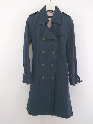 ◇ ◎ ADAM ET ROPE アダムエロペ バックスリット 長袖 トレンチコート サイズ36 ネイビー レディース P 【中古】 ◇ ◎ ADAM ET ROPE アダムエロペ バックスリット 長袖 トレンチコート サイズ36 ネイビー レディース P 【中古】
