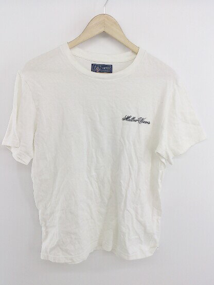 ◇ The DUFFER of ST.GEORGE バックプリント 半袖 Tシャツ カットソー サイズL オフホワイト ブラック系 メンズ P 【中古】