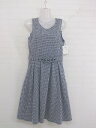 ◇ ◎ MAJESTIC LEGON タグ ウエストベルト付き ノースリーブ 膝丈 ワンピース サイズF ブルー系 レディース P 【中古】