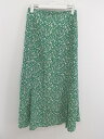 ◇ w closet ダブルクローゼット 総柄 ロング フレア スカート サイズF グリーン系 ホワイト レディース P 【中古】(4)