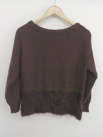 ◇ Sonny Label サニーレーベル URBAN RESEARCH 切替 シャギー 長袖 ニット セーター サイズF ブラウン系 レディース P 【中古】