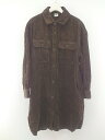 ◇ ◎ SOMETHING サムシング EDWIN コーデュロイ 長袖 膝丈 ワンピース サイズF ブラウン レディース P 【中古】