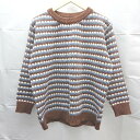 ◇ 美品 SELECT MOCA 総柄 モックネック ワイド身幅 カジュアル 長袖 セーター サイズF ブラウン/マルチ レディース E 【中古】