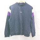 ◇ prince モックネック サラサラ生地 ストレッチ ロゴ 長袖 Tシャツ サイズF ネイビー メンズ E 【中古】