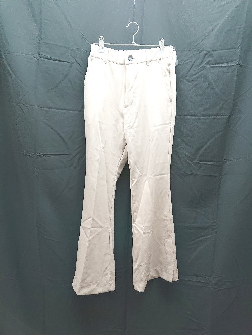 ◇ 新品 Discoat ディスコート ハイライズ 無地 ソリット スリット入り フレア パンツ Sサイズ グレージュ レディース E 【中古】