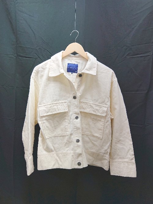 ◇ SEVENDAYS=SUNDAY ソリット 無地 シンプル 長袖 コーデユロイ ジャケット Mサイズ オフホワイト レディース E 【中古】