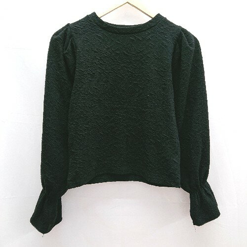 ◇ apres jour アプレジュール バンドカラー 総柄 ボリューム ショルダー 長袖 カットソー フリーサイズ ブラック レディース E 【中古】 ◇ apres jour アプレジュール バンドカラー 総柄 ボリューム ショルダー 長袖 カットソー フリーサイズ ブラック レディース E 【中古】