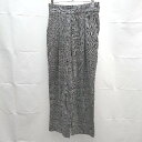 ◇ JEANASiS ジーナシス チェック 千鳥柄 1タック ウェストゴム スラックス パンツ フリーサイズ グレー系 レディース E 【中古】