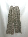 ◇ JEANASIS ジーナシス ウエストゴム チェック柄 ワンタック パンツ サイズF ブラウン系 レディース E 【中古】
