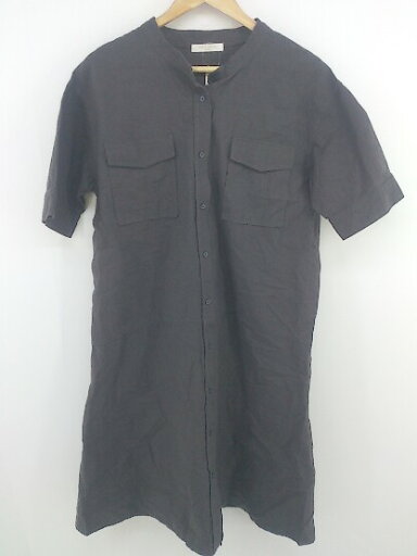 ◇ chocol raffine robe ショコラ フィネ ローブ 半袖 ロング シャツ ワンピース サイズF グレー レディース P 【中古】 ◇ chocol raffine robe ショコラ フィネ ローブ 半袖 ロング シャツ ワンピース サイズF グレー レディース P 【中古】