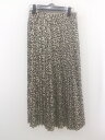◇ PAGEBOY ページボーイ ALICIA 総柄 バックゴム ロング プリーツ スカート サイズF ベージュ ブラック レディース P 【中古】