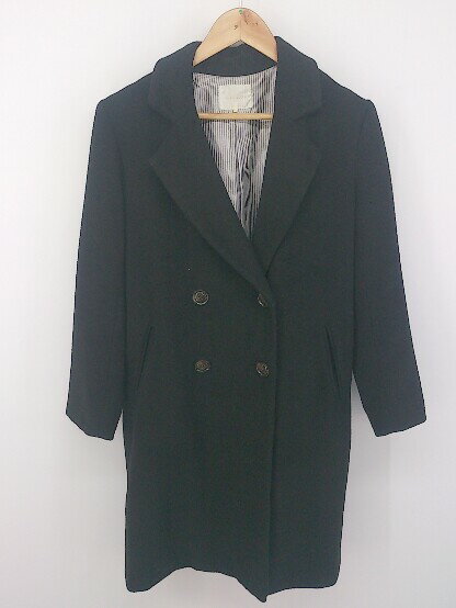 ◇ ehka sopo エヘカソポ ダブルボタン 長袖 チェスターコート サイズ M ブラック レディース E 【中古】