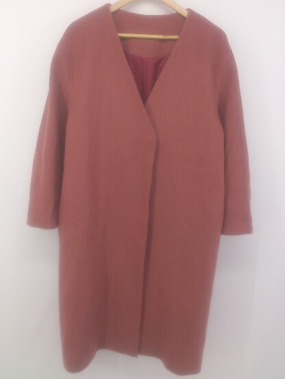 ◇ Elura エルーラ ウール混 スナップボタン 長袖 コート サイズL レッド オレンジ系 レディース P 【中古】