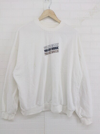 ◇ Adoon plain アドーンプレーン 裏起毛 長袖 スウェット トレーナー サイズM オフホワイト メンズ E 【中古】