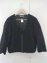 ◇ E hyphen world gallery ボア Vネック スナップボタン 長袖 ジャケット ジャンパー サイズF ブラック レディース E 【中古】
