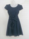 ◇ ◎ RUIRUE BOUTIQUE ルイルエブティック シアー チェック 半袖 ミニ ワンピース サイズM ネイビー レディース P 【中古】(4)