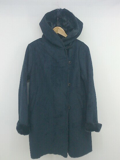 ■ URBAN RESEARCH ROSSO アーバンリサーチ ロッソ 内ファー 長袖 ムートンコート サイズF ネイビー レディース P 【中古】
