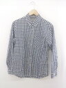 ◇ ◎ glory crew グローリー クルー チェック ボタンダウン BD 長袖 シャツ サイズM ホワイト系 ネイビー メンズ P 【中古】