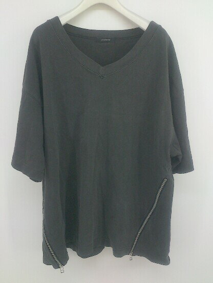 ◇ JEANASIS ジーナシス サイドジップ 七分袖 Tシャツ カットソー サイズF ダークグレー系 レディース P 【中古】