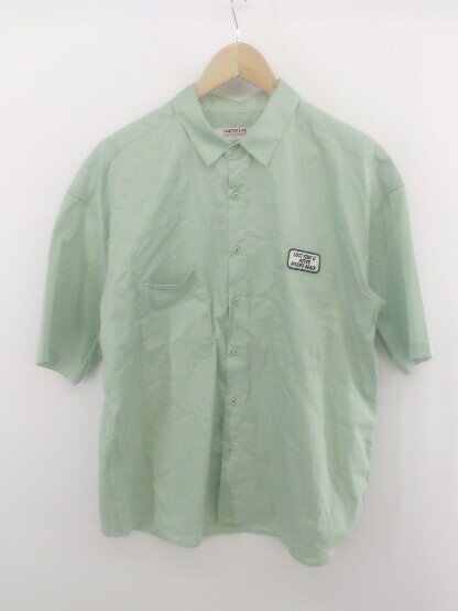 ◇ ◎ Naive magic ナイーブマジック プリント 半袖 シャツ サイズL ミント系 グリーン系 メンズ P 【中..