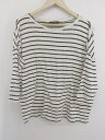 ◇ Kastane カスタネ ボーダー オープンショルダー 八分袖 Tシャツ カットソー サイズF ホワイト系 ブラック レディース P 【中古】