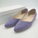 ◇ Style ポインテッドトゥ 大きいサイズ ゴールド パンプス サイズ24.5 パープル レディース E 【中古】
