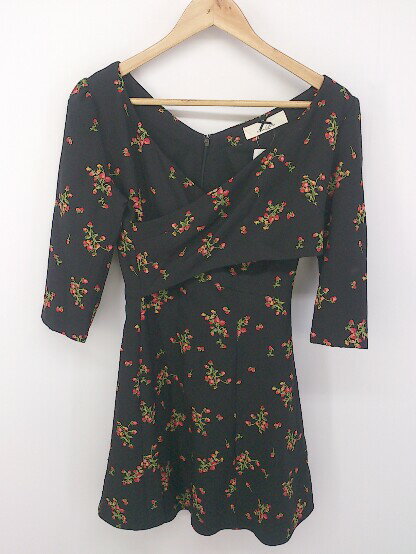 ◇ Supreme.La.La. シュープリームララ イチゴ 七分袖 ミニ ワンピース サイズM ブラック レディース P ..