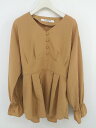 ◇ ◎ Ray BEAMS レイ ビームス Vネック 長袖 ブラウス カットソー キャメル系 レディース メンズ P 【中古】