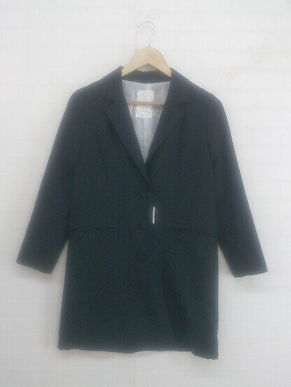 ◇ E hyphen world gallery イーハイフン ワールド ギャラリー 長袖 ジャケット サイズF ネイビー レディース P 【中古】