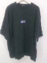 ◇ ZIP FIVE ジップファイブ プリント 五分袖 Tシャツ カットソー サイズM ブラック ブルー系 マルチ メンズ P 【中古】