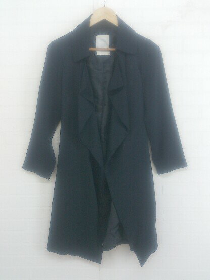 ◇ ◎ SALON ADAM ET ROPE アダムエロペ ウエストリボン 長袖 ガウンコート サイズ S ブラック レディース P 【中古】
