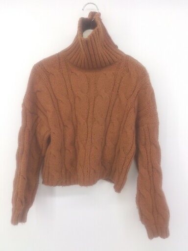 ◇ Girly Doll ガーリードール タートルネック ショート 長袖 ニット セーター ブラウン系 レディース メンズ P 【中古】 ◇ Girly Doll ガーリードール タートルネック ショート 長袖 ニット セーター ブラウン系 レディース メンズ P 【中古】