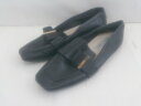 ◇ CHARLES & KEITH チャールズ&キース スクエアトゥ フラットローファーシューズ サイズ38 ブラック レディース P 【中古】