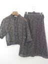 ◇ K.SAISON 総レース フォーマル 膝下丈 スカート ジャケット セットアップ サイズ9 パープル ネイビー系 レディース P 【中古】