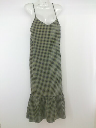 ◇ Heather ヘザー チェック キャミソール ロング ワンピース サイズF カーキ ネイビー レディース P 【中古】 ◇ Heather ヘザー チェック キャミソール ロング ワンピース サイズF カーキ ネイビー レディース P 【中古】