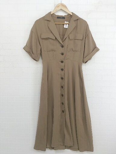 ◇ w closet ダブルクローゼット 半袖 ロング ワンピース サイズF ブラウン系 レディース P 【中古】 ◇ w closet ダブルクローゼット 半袖 ロング ワンピース サイズF ブラウン系 レディース P 【中古】