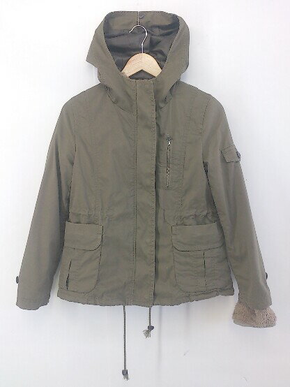 ◇ ◎ LE SOUK HOLIDAY ルスークホリデー チャイニーズラクーンファー 長袖 ジャケット サイズ36 カーキ レディース P 【中古】