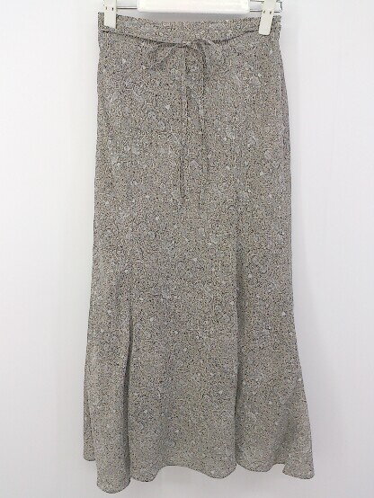 ◇ RETROGIRL レトロガール 総柄 ロング フレア スカート サイズF ベージュ系 ホワイト系 グレー系 レディース P 【中古】(4)