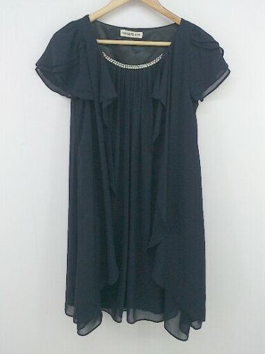 ◇ KATHARINE ROSSキャサリンロス ビジュー付 半袖 ミニ ワンピース サイズ38 ダークネイビー系 レディース P 【中古】 ◇ KATHARINE ROSSキャサリンロス ビジュー付 半袖 ミニ ワンピース サイズ38 ダークネイビー系 レディース P 【中古】