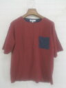 ◇ THE SHOP TK ザショップティーケー ポケット 半袖 Tシャツ カットソー サイズM レッド ネイビー系 メンズ P 【中古】