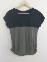◇ UNTITLED アンタイトル 切替 バイカラー フレンチスリーブ Tシャツ カットソー サイズ 2 ネイビー グレー レディース P 【中古】