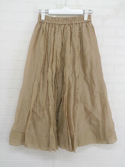 ◇ BABYLONE バビロン ウエストゴム 膝下丈 フレア スカート サイズ36 ライトブラウン レディース P 【中古】