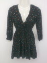 ◇ ◎ GLOBAL WORK 花柄 カシュクール キッズ 子供服 長袖 膝下丈 ワンピース サイズXXL ブラック マルチ レディース P 【中古】