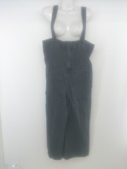 ◇ w closet ダブルクローゼット カットオフ デニム サロペット オーバーオール サイズF ブラック レディース P 【中古】